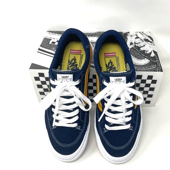 Vans Berle Navy Gold Low Top Suede Skate Shoes Women's Size 9 9.5 VN0A5JIJNGL - Picture 5 of 11
